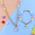 Rainbow Charm Necklace & Bracelet Set - Purple