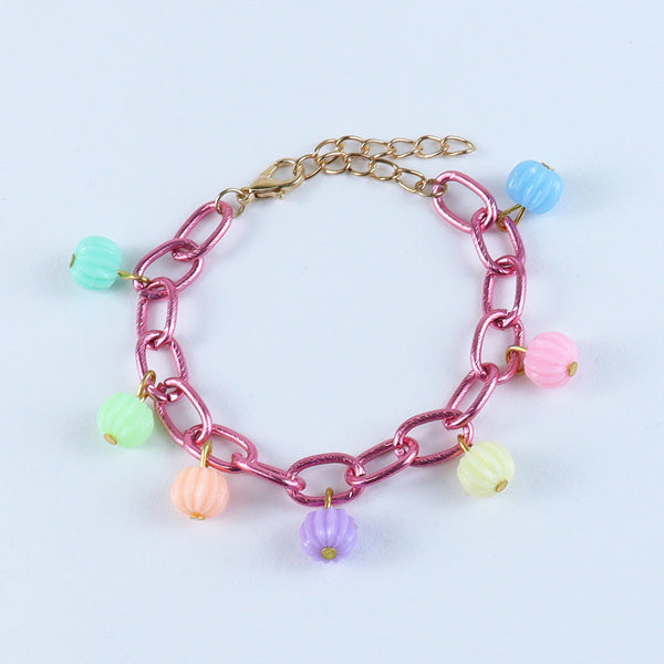 Candy Charm Necklace & Bracelet Set - Pink