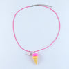 Ice-Cream Charm Necklace & Bracelet Set - Pink