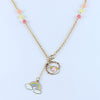Unicorn Rainbow Charm Necklace - Pink