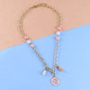Donut Charm Necklace - Pink