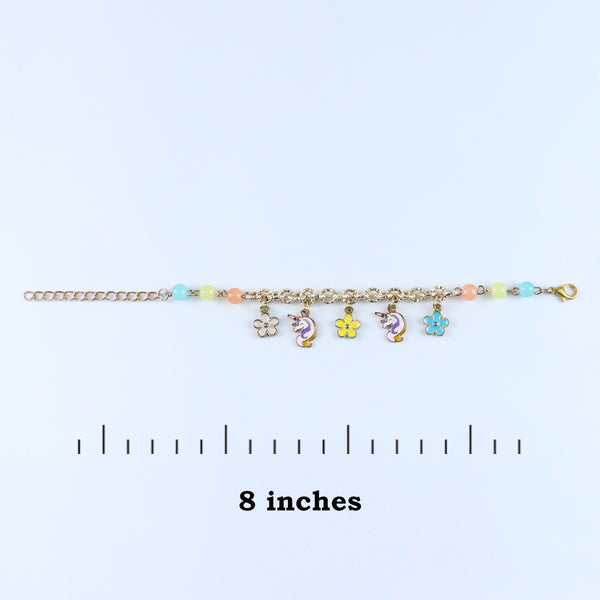 Unicorn Charms Bracelet - Pink