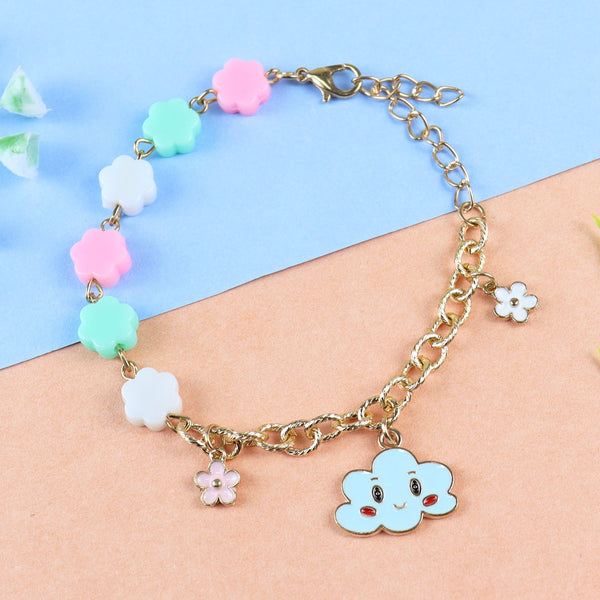 Happy Cloud Charm Bracelet - Blue