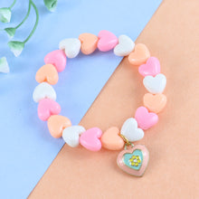 Load image into Gallery viewer, Heart Charm Bracelet &amp; Necklace Set - Pink
