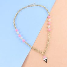 Load image into Gallery viewer, Ice-Cream Charm Bracelet &amp; Necklace Set - Pink
