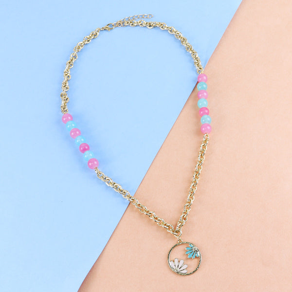 Star Charm Bracelet & Necklace Set - Pink