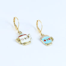 Load image into Gallery viewer, ac23-044-tea-cup-charms-earrings-blue-white
