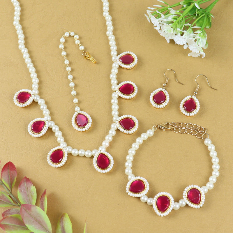 Explore exquisite ethnic jewelry for girls and add a touch of charm and elegance to their festive look. Shop for bracelets, necklace, earrings and jewellery sets. Light Weight. Comfort Fit. Value Buy. Product from Asthetika Kids. 