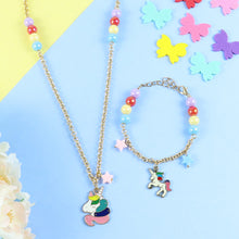 Load image into Gallery viewer, Unicorn Chain Necklace &amp; Bracelet Set
