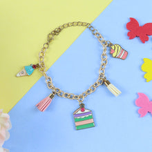 Load image into Gallery viewer, Multi-Charm Cake Chain Bracelet 
