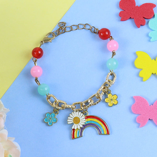 Multi-Charm Rainbow Chain Bracelet 
