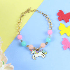 Unicorn Bracelet with Glitter Hair Clip Set