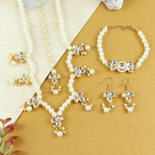 Load image into Gallery viewer, Kundan Stone Jewellery Set for Girls White
