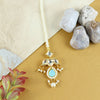 Kundan Studded Handcrafted Maang Tikka for Girls Blue