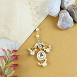 Kundan Studded Handcrafted Maang Tikka for Girls Gold