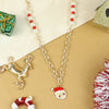 Snowman Christmas Necklace Red::White