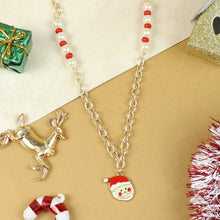 Load image into Gallery viewer, Snowman Christmas Necklace Red::White
