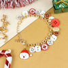 Santa Claus Button Charms Christmas Chain Bracelet Red::Silver::White