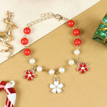 Load image into Gallery viewer, Floral Multi Charms Chain Bracelet Red::White
