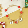 Butterfly Multi Charms Chain Bracelet Red::White