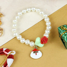 Load image into Gallery viewer, Santa Claus Charm Christmas Beaded Bracelet Red::Green::White
