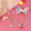Rainbow Unicorn Star Charms Jewellery Set - Pink & Blue