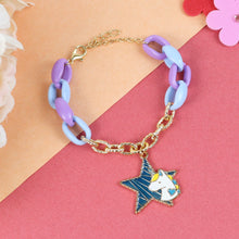 Load image into Gallery viewer, Star Unicorn Charm Bracelet - Blue
