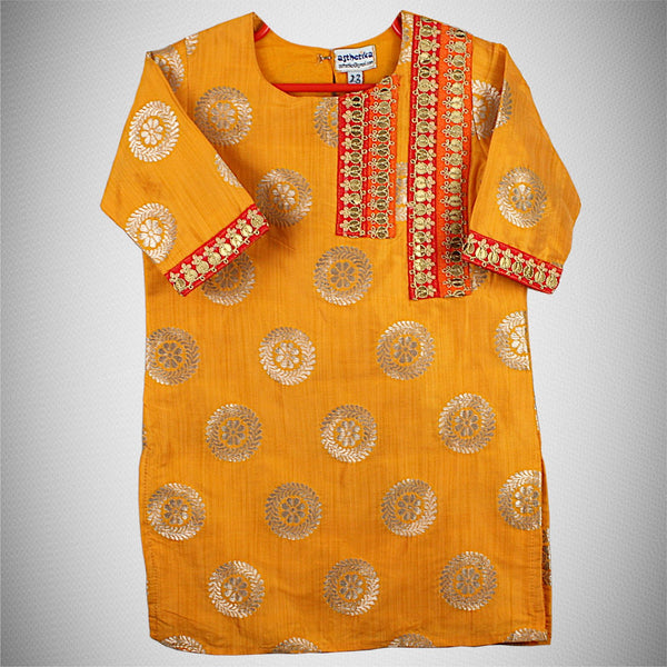 Yellow Kurta Double Border