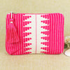 Fabric Tasselled Pouch - Hot Pink