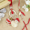 Embroidered Butti Bhaiya Bhabhi Rakhi Set in Fancy Raksha Bandhan Envelope