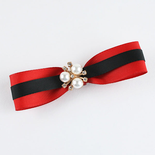 Fancy Charm Stone Red & Black Hair Clip