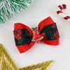 Christmas Jingle Bell Bow Hair Clip - Red & Black