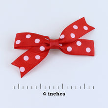 Load image into Gallery viewer, Polka Dot Bow Hair Clips [Set of 3] - Red Black Green
