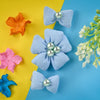  Floral Hair Clips [Set of 3] - Blue