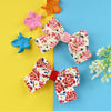  Floral Hair Clips [Set of 2] - Red & Pink