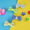  Bow Hair Clips [Set of 4] - Blue & Green
