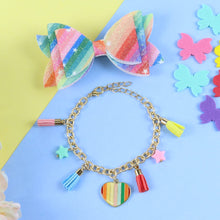 Load image into Gallery viewer, Glitter Hair Clip &amp; Multi-Charm Bracelet Combo Set
