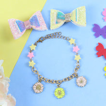 Load image into Gallery viewer, Glitter Hair Clips &amp; Multi-Charm Chain Bracelet Combo Set
