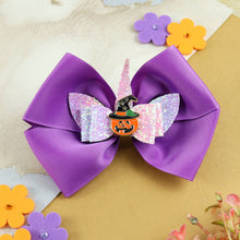 Load image into Gallery viewer, Halloween Pumpkin Bow Hair Clip
