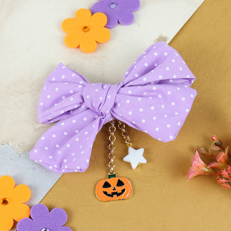 Halloween Pumpkin Bow Hair Clip
