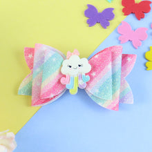 Load image into Gallery viewer, Rainbow Colourful Bow Hair Clip
