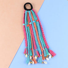 Load image into Gallery viewer, Sea Shell Beads Braided Hair Tie MultiColour
