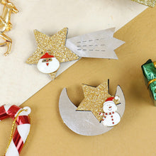 Load image into Gallery viewer, Glitter Hair Clips Christmas Charms - Set of 2 Gold::Silver
