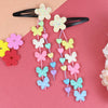 Glitter Star Butterfly Beaded Tassels Tic Tac Hair Clips - Set of 2 - Pink Purple Blue Yellow