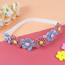 Load image into Gallery viewer, Chequered Florals Soft Head Band - Red Blue
