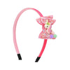 Unicorn Charm Glitter Bow Hair Band - Pink