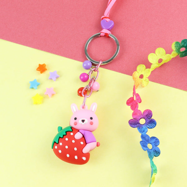 Strawberry Rabbit Keychain Lumba for Girls