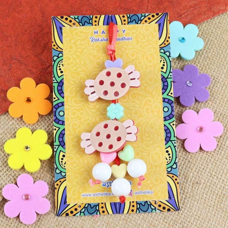 Chocolate Hair Clips Lumba Rakhi For Girls