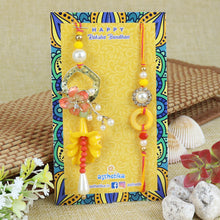 Load image into Gallery viewer, Floral Charm Bhaiya Bhabhi Rakhi Pair
