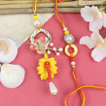 Load image into Gallery viewer, Floral Charm Bhaiya Bhabhi Rakhi Pair
